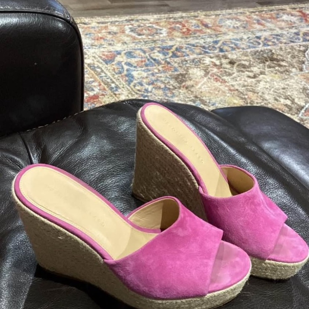 Veronica Beard Fuchsia pink Wedge Sandals